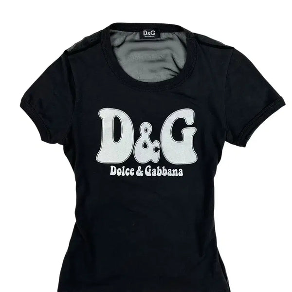[BUNJANG] Dolce & Gabbana Logo Graphic Sheer T-Shirt / 돌체앤가바나 로고 그래픽 시스루 티셔츠