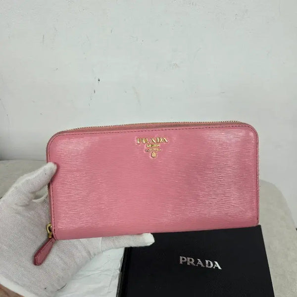 [BUNJANG] PRADA Saffiano Zip Around Long Wallet / [보증서 정품] 프라다 지퍼돌이 장지갑
