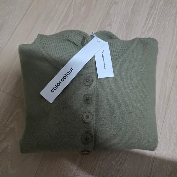 [BUNJANG] Color Color Button Hoodie Olive / [1] 컬러컬러 버튼 후드 올리브