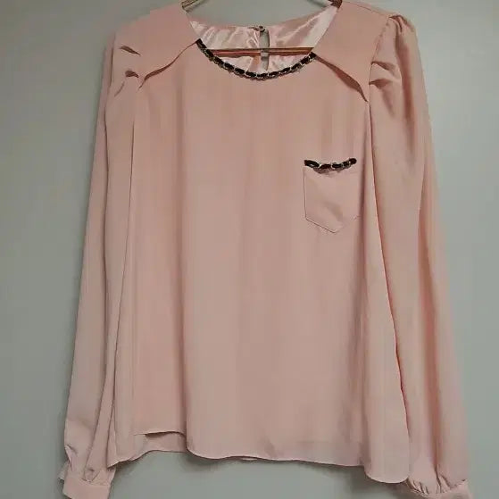[BUNJANG] Women's Pink Puff Sleeve Blouse / 여성S 블라우스 핑크색 퍼프 소매
