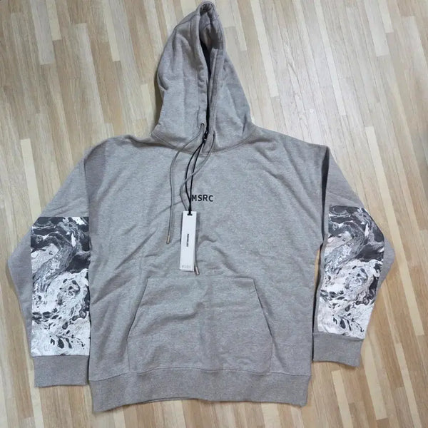 [BUNJANG] MSRC Grey Marble Pattern Hooded Sweatshirt / MSRC 후드티 그레이 마블 패턴 소매