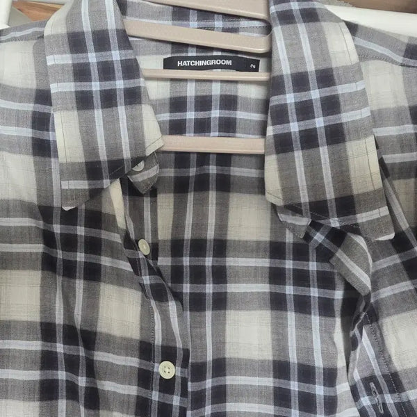 [BUNJANG] HAECHINGROOM Archive Shirt v2 Herringbone Checkered Shirt / 해칭룸 Archive shirt v2 herringbone 체크셔츠