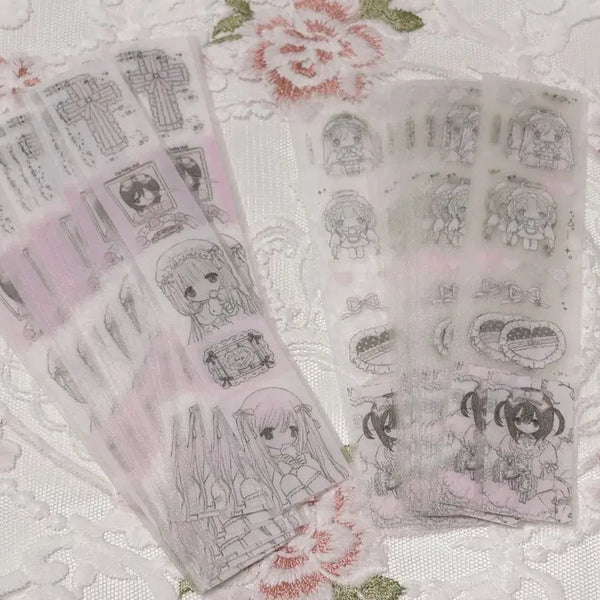 [BUNJANG] Fansy Atelier Milky Heart Kiss Cut Sticker / 팬시아뜰리에 밀키하트님 키스컷