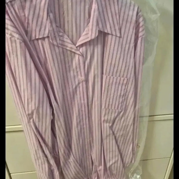[BUNJANG] KIM'Z Stripe Shirt / 새상품) KIM'Z 킴즈 스트라이프 셔츠 레브시티 엔돌핀 러브미우 제이핏 벨201 진바니 엔티크제이 아델 탑드레싱 러브바니 블랙바비 제이릿지
