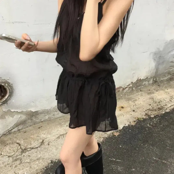 [BUNJANG] Black Blouse Dress / 블랙 블라우스 원피스