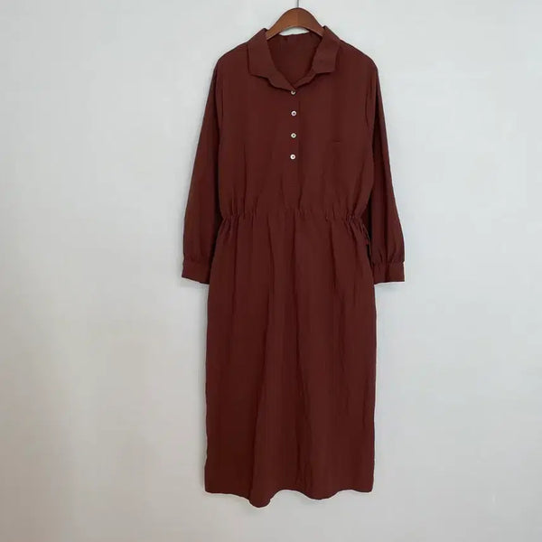 [BUNJANG] Anorak String Waist Long Dress / 아노락 허리스트링원피스