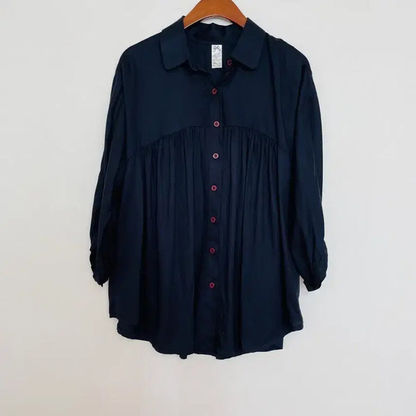 [BUNJANG] Thin Cotton Seven-Sleeve Blouse / 얇은면  칠부소매 블라우스