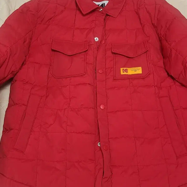 [BUNJANG] Kodak Quilting Shirt Jacket Red L / 코닥 퀼팅 셔츠 자켓 레드