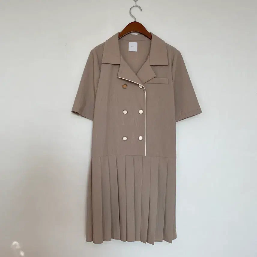 [BUNJANG] Spandex Cotton Dress with Hem Pleats / 밑단주름 스판면 원피스