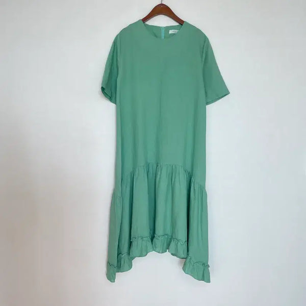 [BUNJANG] ILMIRI 100% Linen Dress with Frill Hem / ILMIRI밑단프릴  마100%원피스