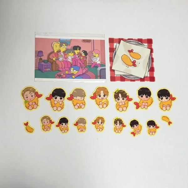 [BUNJANG] BTS Fried Boys Group Sticker Set / 방탄소년단 조각스티커 튀김소년단 bts sticker