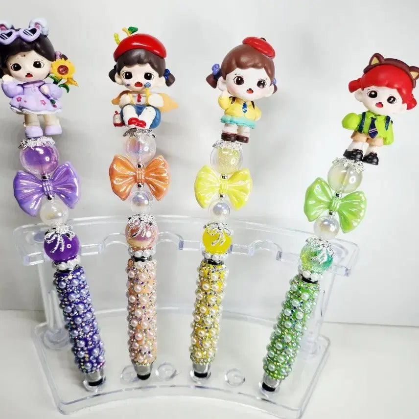 [BUNJANG] Handmade Bead Touch Pen Ballpoint Pen with Zora Figure / 조라 피규어 수제 터치펜 볼펜 비즈 볼펜 핸드메이드 볼펜 볼꾸