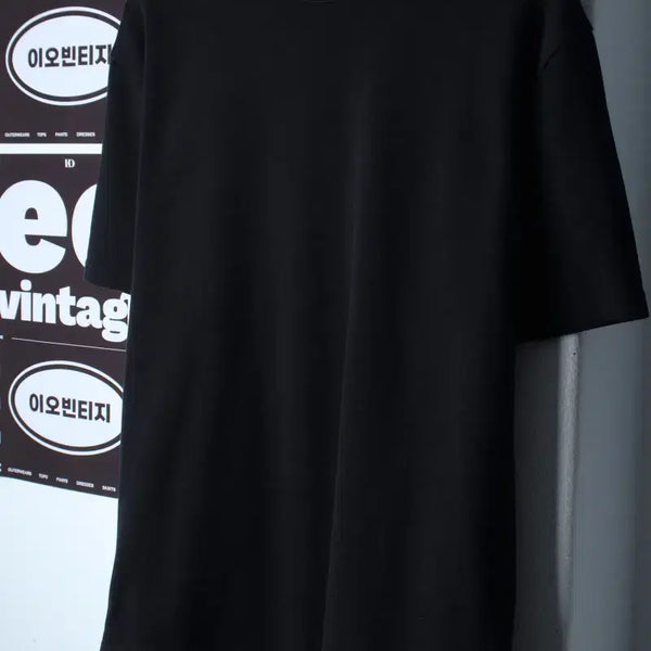 [BUNJANG] Javaness Plain Oversized T-Shirt Black / (M-L) 자바나스 반팔 티셔츠 오버핏 무지 블랙-H37101