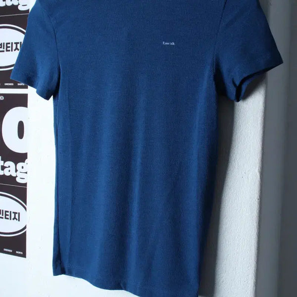 [BUNJANG] W.LANGER Slim Fit Short Sleeve T-Shirt Blue / W(F) 랑거 반팔 티셔츠 슬림핏 블루 놈코어-H37108