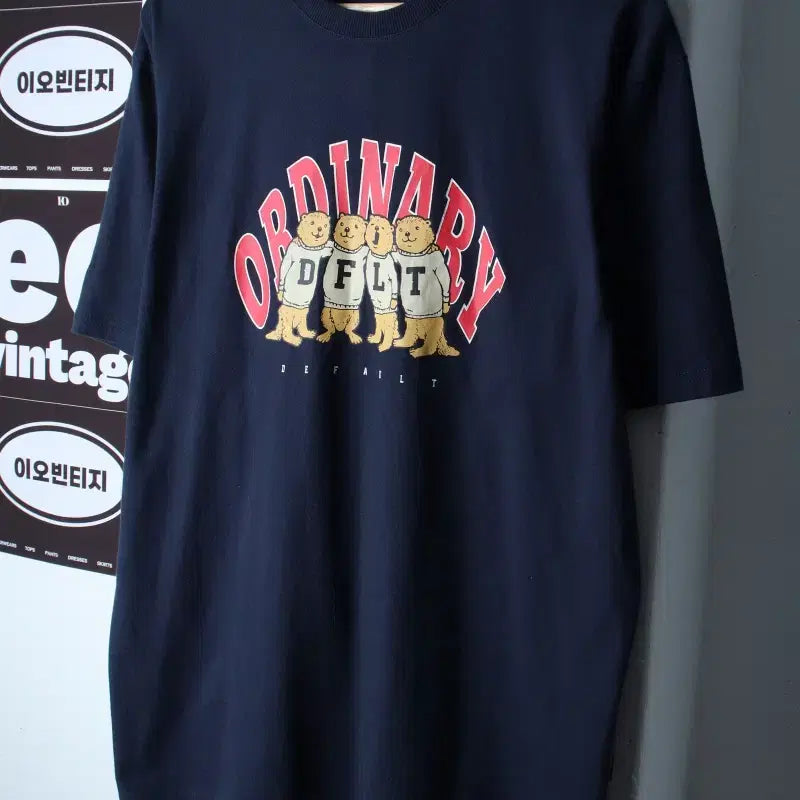 [BUNJANG] Defaultvalue Oversized Big Logo T-Shirt Navy / (M-L) 디폴트벨류 반팔 티셔츠 오버핏 빅로고 네이비-H37117