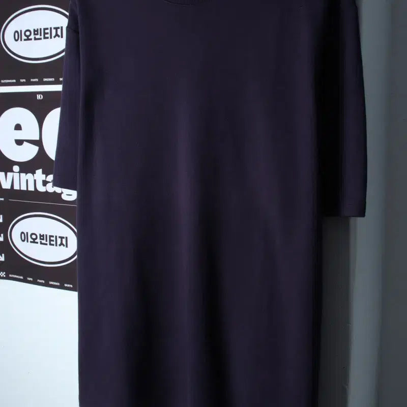 [BUNJANG] DEARHER Half Sleeve T-Shirt Navy Back Logo Old School / (F) 데어로헤 반팔 티셔츠 백로고 네이비 올드스쿨 브랜드-H37119