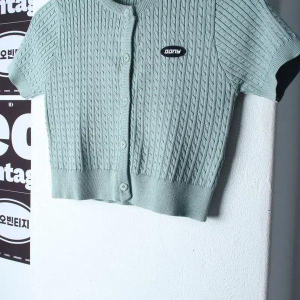 [BUNJANG] ORDINARY HOLIDAY Half Sleeve T-Shirt Knit Cardigan Crop / W(F) 오디너리 홀리데이 반팔 티셔츠 니트가디건 크롭-H37126