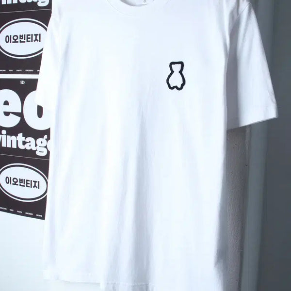 [BUNJANG] W(L) Akko Studio Space Small Logo T-shirt White / W(L) 아코스튜디오스페이스 반팔 티셔츠 스몰로고 화이트 키치-H37128
