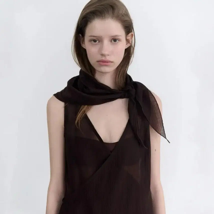 [BUNJANG] Andneeds Layered Scarf Dress / Andneeds 앤니즈 스카프 레이어드 드레스