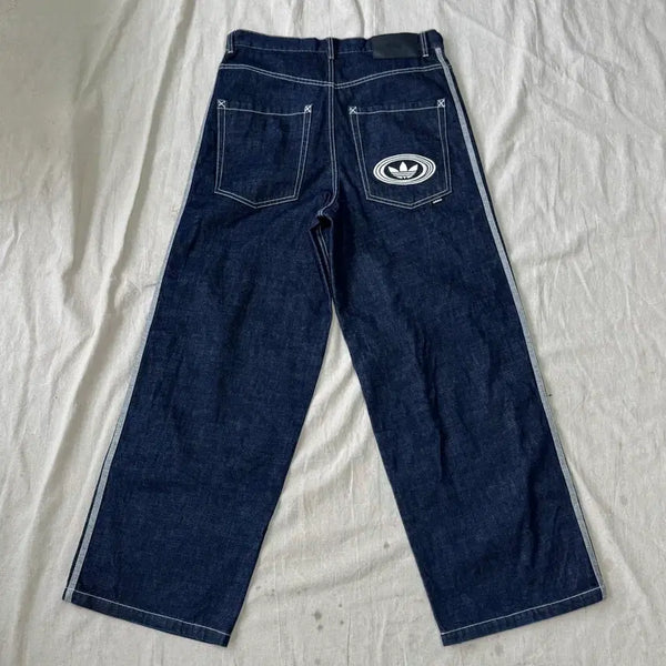 [BUNJANG] Adidas 90s Alternative Embroidered Denim Pants Size 32 / 아디다스 90s 얼터너티브 자수 데님팬츠 32