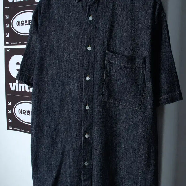 [BUNJANG] Urban Dress Half Sleeve Collar T-shirt Shirt Denim / (L-XL) 어반드레스 반팔 카라 티셔츠 셔츠 남방 데님-H37144