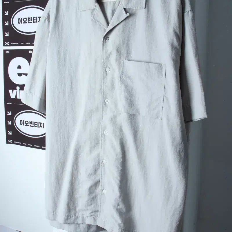 [BUNJANG] DUNST Half Sleeve Collar T-Shirt Nylon / (L-XL) 던스트 반팔 카라 티셔츠 셔츠 남방 나일론-H37147