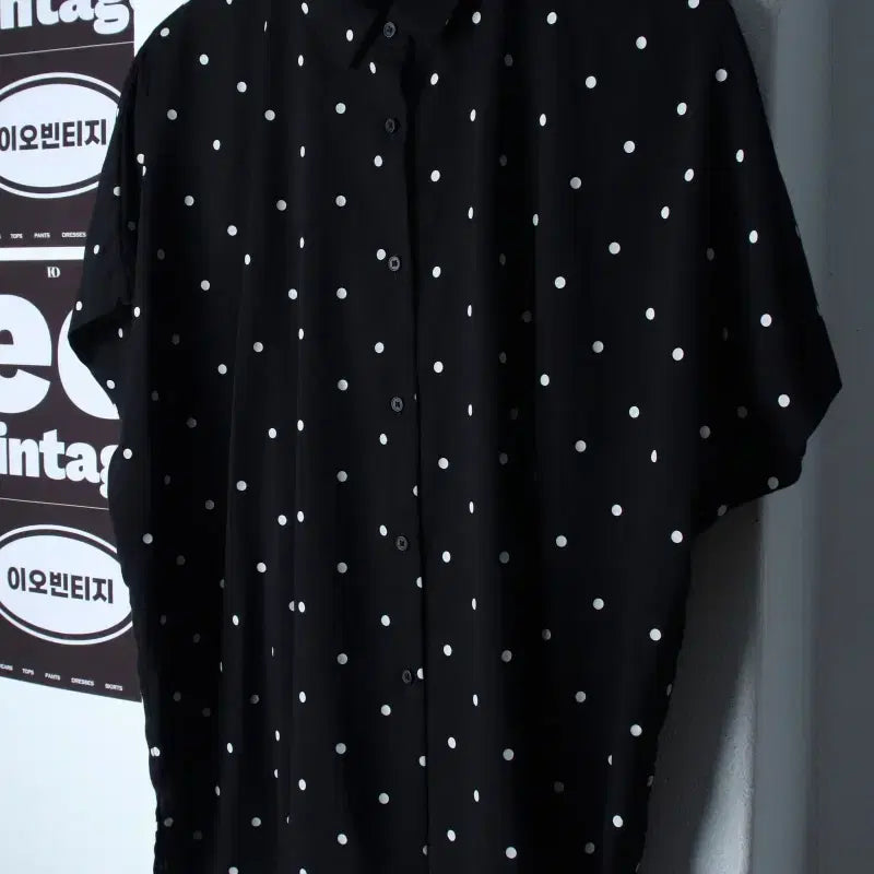 [BUNJANG] Uniqlo Short-Sleeve Collar T-Shirt Dot / W(L-XL) 유니클로 반팔 카라 티셔츠 셔츠 남방 도트-H37150