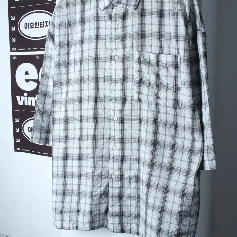 [BUNJANG] Urban Dress Checkered Short-Sleeve Collar T-shirt Shirt / (L-XL) 어반드레스 반팔 카라 티셔츠 셔츠 남방 체크-H37152