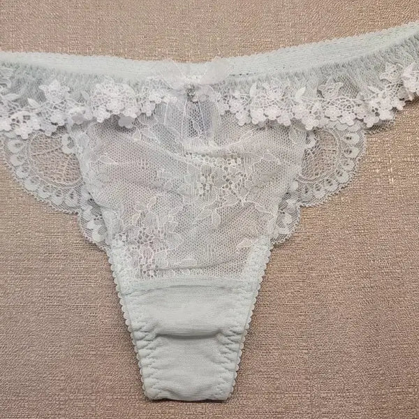 [BUNJANG] Lace Thong Sky Blue / 레이스  티팬티 하늘색 (새상품)90