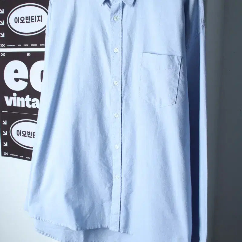 [BUNJANG] Take Easy Shirt Light Blue Plain Amekaji / (S-L) 테이크이지 셔츠 남방 연블루 무지 소라 아메카지-H37162