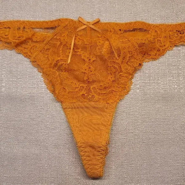 [BUNJANG] Lace String Panties Mustard Yellow / 레이스 끈 팬티 머스타드 옐로우