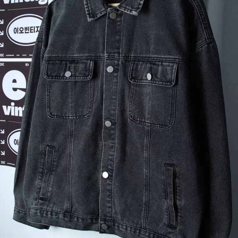 [BUNJANG] Goodlife Works Zip-Up Windbreaker Jacket (Black Denim) / (M-L) 굿라이프웍스 집업 바람막이 점퍼자켓 데님 흑청-H37171