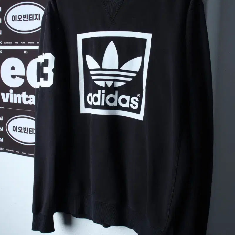 [BUNJANG] Adidas Originals Big Logo Fleece Sweatshirt / (M-L) 아디다스 맨투맨 티셔츠 오리지널 빅로고 기모-H37175