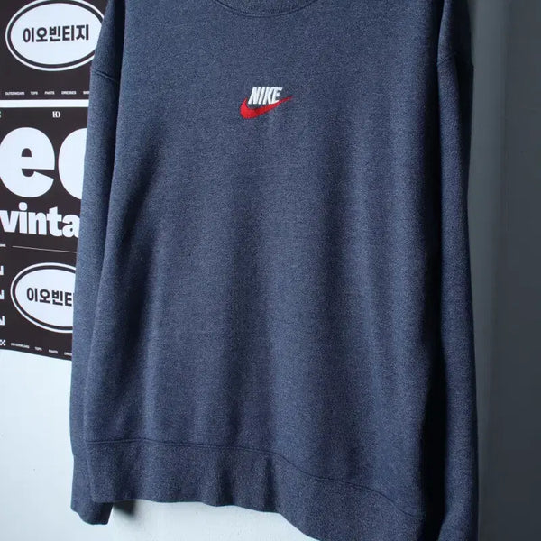 [BUNJANG] Nike Heritage Center Logo Sweatshirt (L-XL) / (L-XL) 나이키 맨투맨 티셔츠 헤리티지 센터로고 블루-H37178
