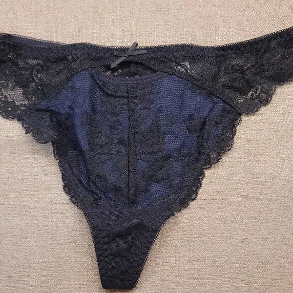 [BUNJANG] Black Lace Thong Panties / 검정 레이스 끈팬티