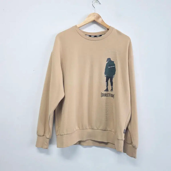 [BUNJANG] BKBT Graphic Sweatshirt Beige / BKBT 맨투맨 베이지 100 (오버핏110도 가능)
