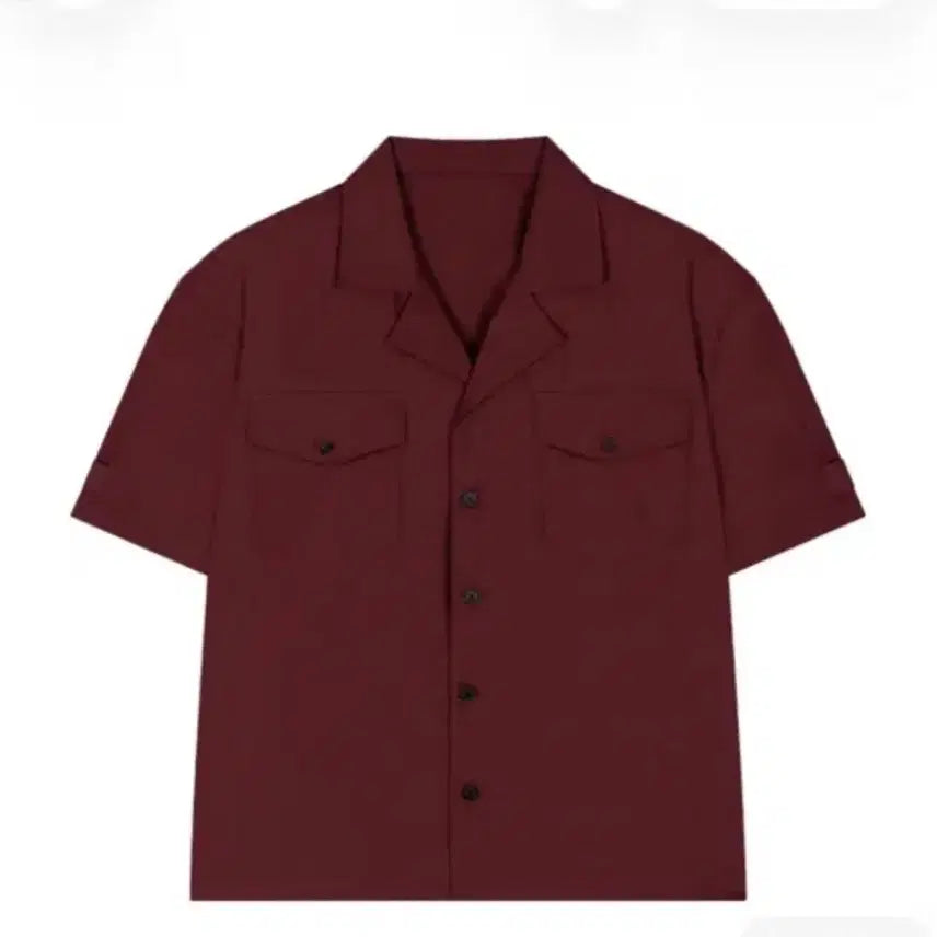 [BUNJANG] Wavy Ness Frame Two Pocket Half Shirt Burgundy, Sky Blue Size 3 Bundle Set / 일괄 웨이비니스 프레임 투포켓 하프 셔츠 버건디,스카이블루 3사이즈