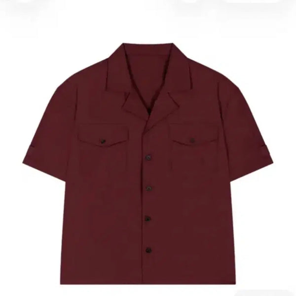 [BUNJANG] Wavy Ness Frame Two Pocket Half Shirt Burgundy, Sky Blue Size 3 Bundle Set / 일괄 웨이비니스 프레임 투포켓 하프 셔츠 버건디,스카이블루 3사이즈