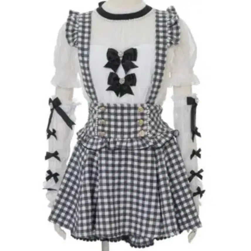 [BUNJANG] Lizlisa Gingham Suspender Skirt Pants / 리즈리사 깅엄 서스팬드 스카판