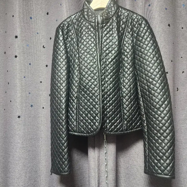 [BUNJANG] AX Armani Exchange Quilted Leather Rider Jacket Black / AX알마니 퀼팅 가죽 라이더자켓 블랙-55추천
