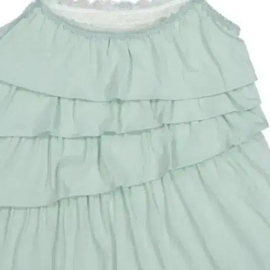 [BUNJANG] Expired Girl Mint Contrast Ruffle Tank Top Set / 익스파이어드걸 나시와세트