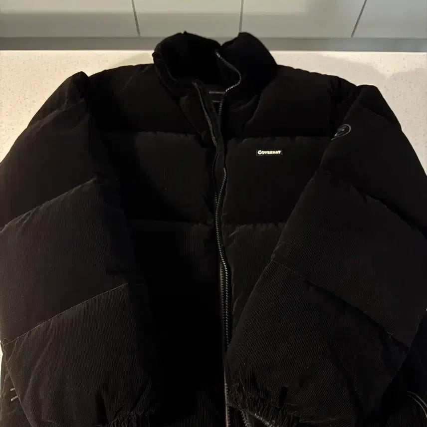 [BUNJANG] Covernat RDS Corduroy Short Puffer Jacket Black / (M) (100) 커버낫 RDS 코듀로이 숏 패딩 블랙