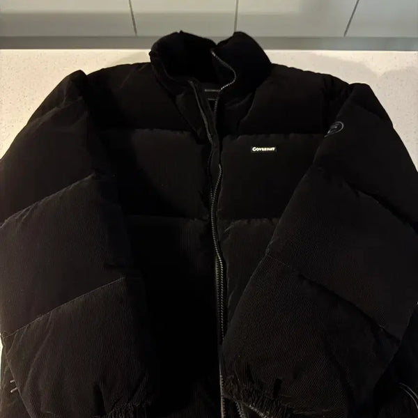 [BUNJANG] Covernat RDS Corduroy Short Puffer Jacket Black / (M) (100) 커버낫 RDS 코듀로이 숏 패딩 블랙