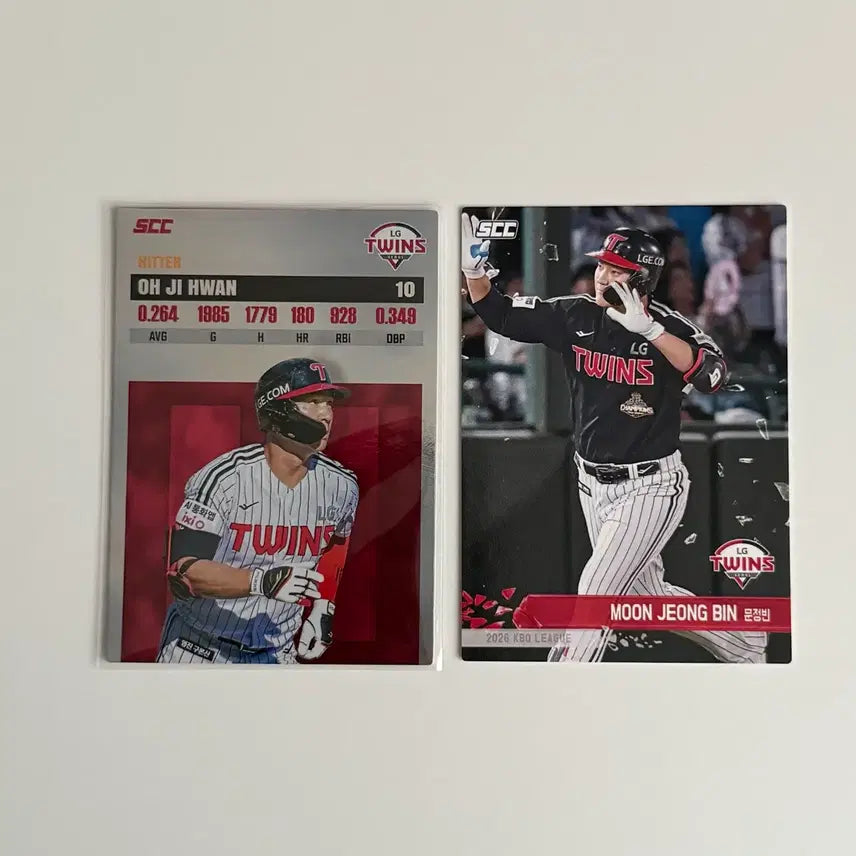 [BUNJANG] KBO 2026 Official Collection Card Plus LG Oh Ji-hwan Record & Moon Jeong-bin Normal / Kbo 2026 오피셜 컬렉션 카드 플러스 엘지