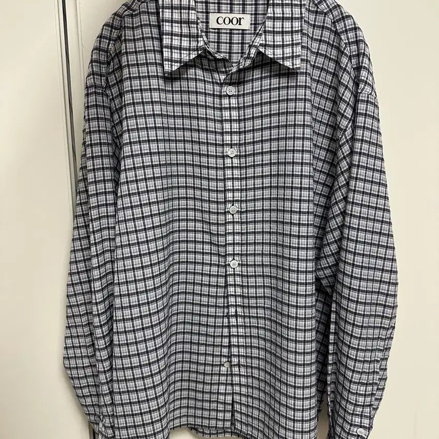 [BUNJANG] Coour Seersucker Plaid Check Shirt (M) / 쿠어 시어서커 플레이드 체크 셔츠(M)