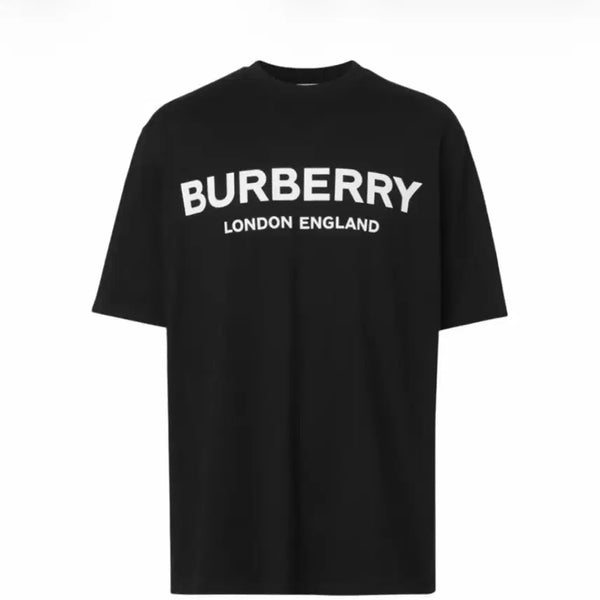 [BUNJANG] BURBERRY Logo Print Short Sleeve T-Shirt Black / BURBERRY 버버리 로고 프린트 반팔 티셔츠 / 8026016 / 70B / 블랙