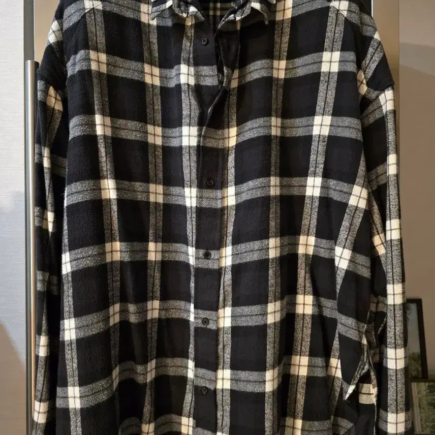 [BUNJANG] Juun.J Double Layered Checkered Shirt Oversized Fit Size 46 / 준지 이중 레이어드 체크셔츠 오버핏 46사이즈입니다