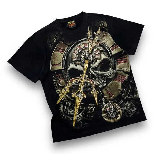 [BUNJANG] Rock Chang Skull Watch T-Shirt / Rock Chang Skull watch T-shirt