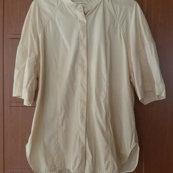 [BUNJANG] System (Hansem) Hidden Button Light Mustard Yellow Cotton Blend Shirt / 한섬 시스템 셔츠