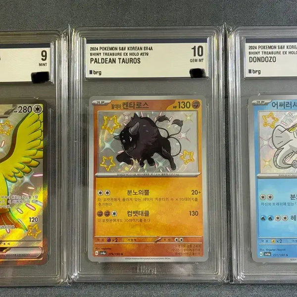 [BUNJANG] Pokemon Card Shiny Graded Card Bundle Set / 포켓몬카드 brg 이로치 등급카드 3장 일괄